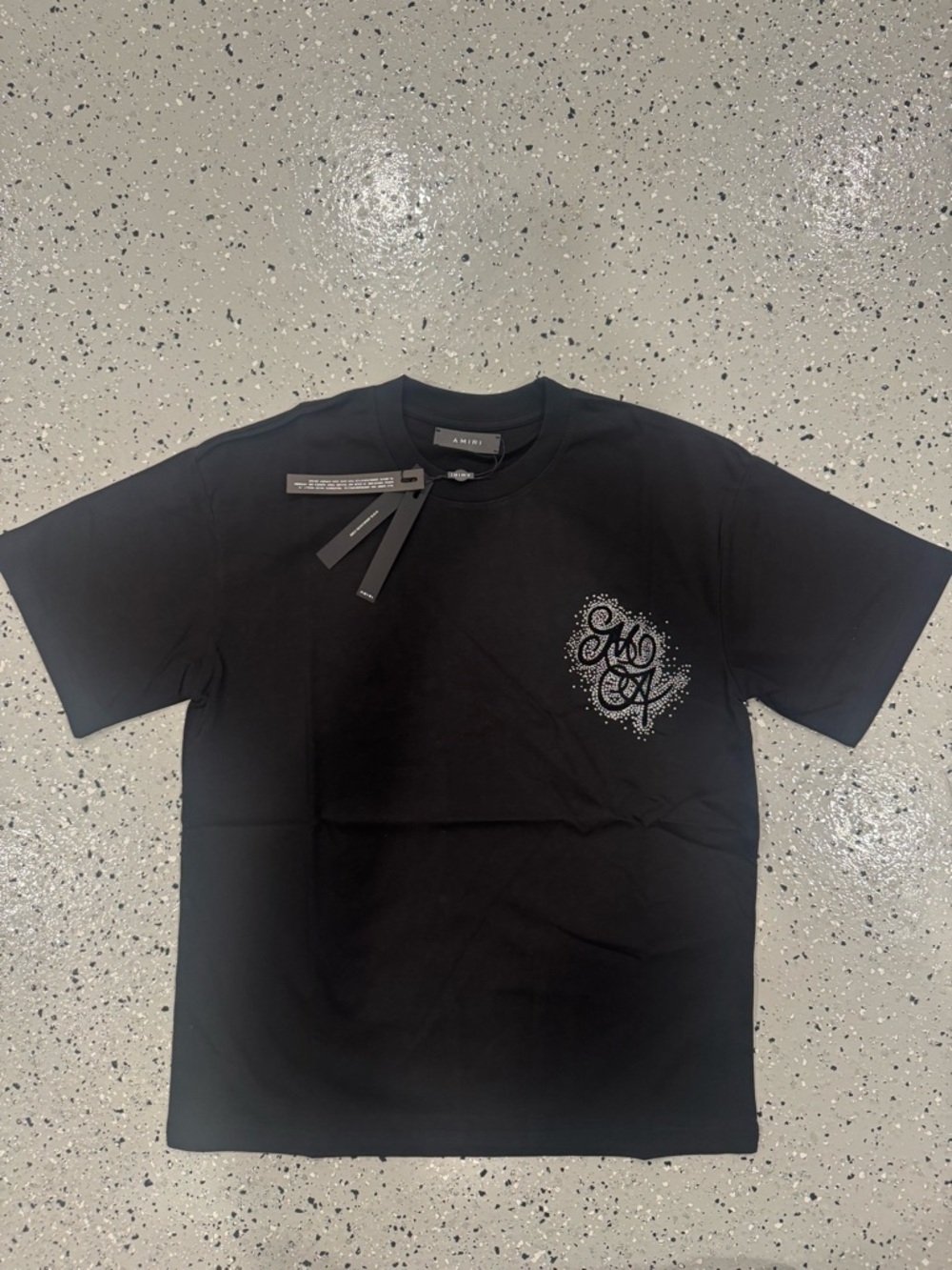 AMIRI Black Short-Sleeve Crewneck Tee with Chest Logo